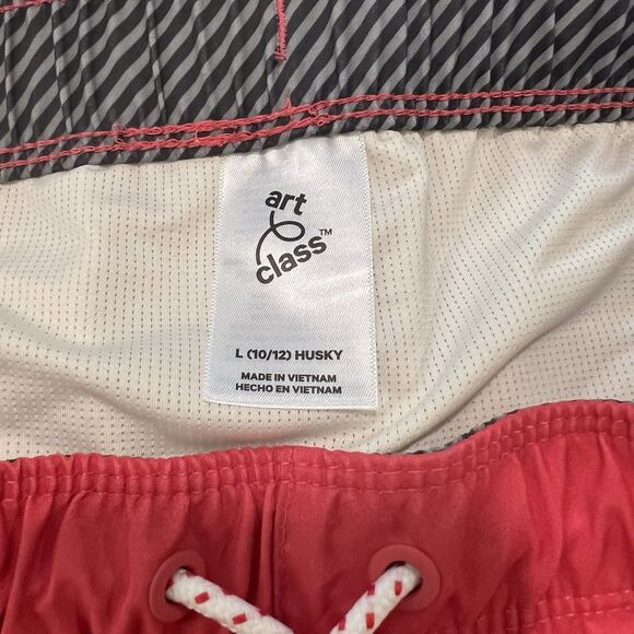 Art Class MidThigh Swim Trunks, Red, White, Blue Color block, Size L 10/12 Husky - Picture 11 of 12